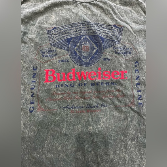 Budweiser Distressed Olive Graphic Tee - Picture 4 of 4